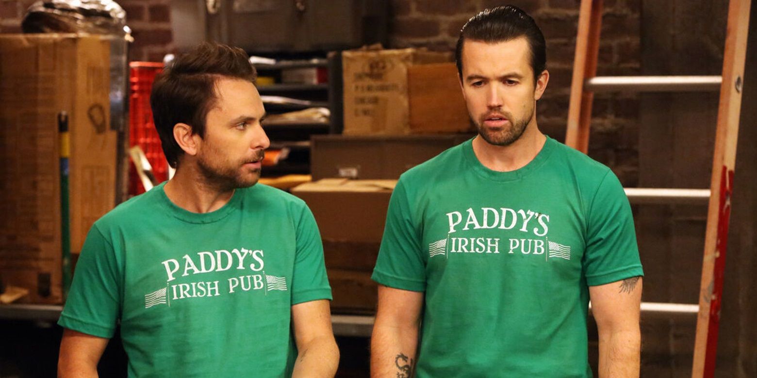 Mac and Charlie in the Paddy's basement in It's Always Sunny