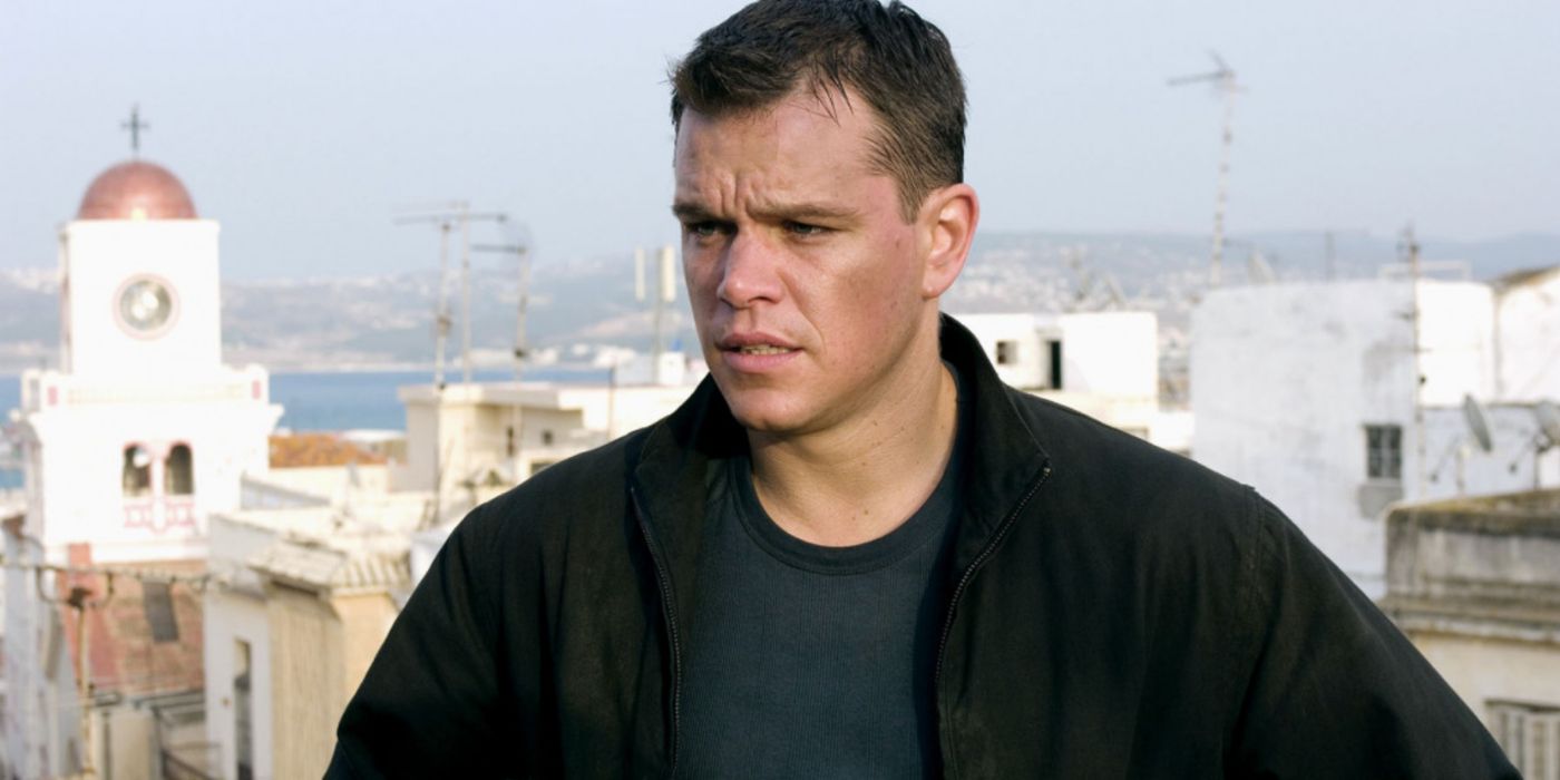 Matt Damon looks concerned in The Bourne Ultimatum