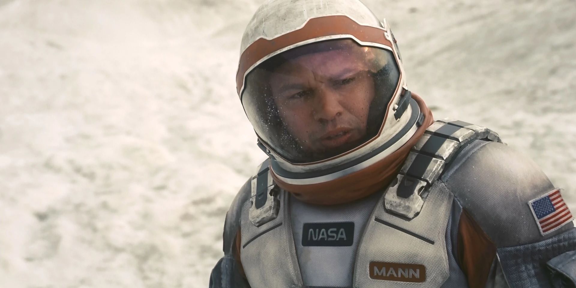 Matt Damon in a spacesuit in Interstellar