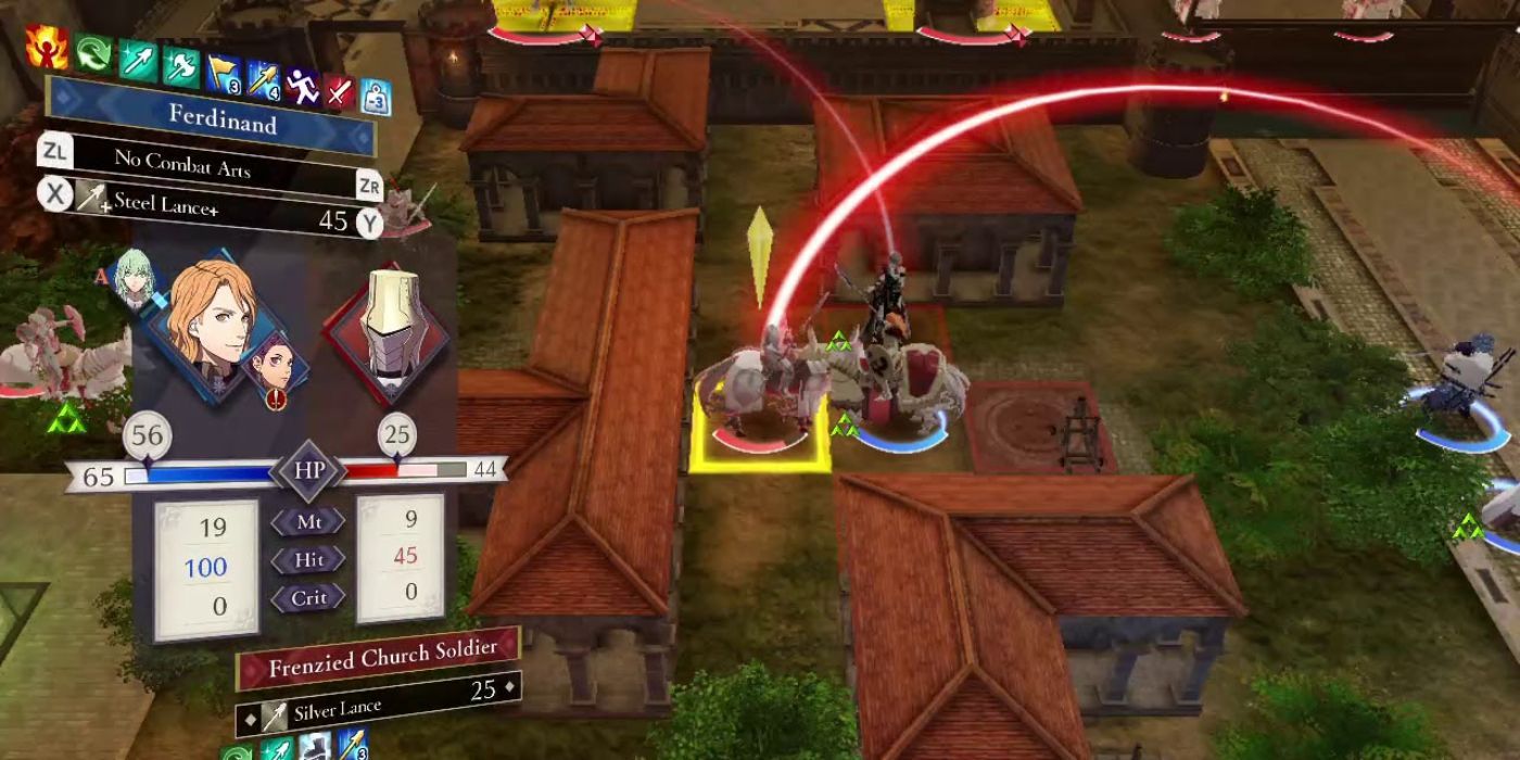 Ferdinand atacando em Fire Emblem: Three Houses.