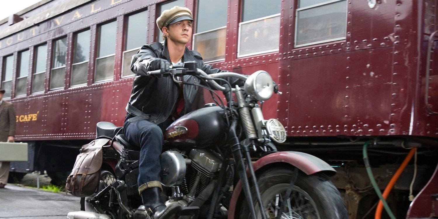 Mutt Williams on a motorcycle in Indiana Jones and the Kingdom of the Crystal Skull