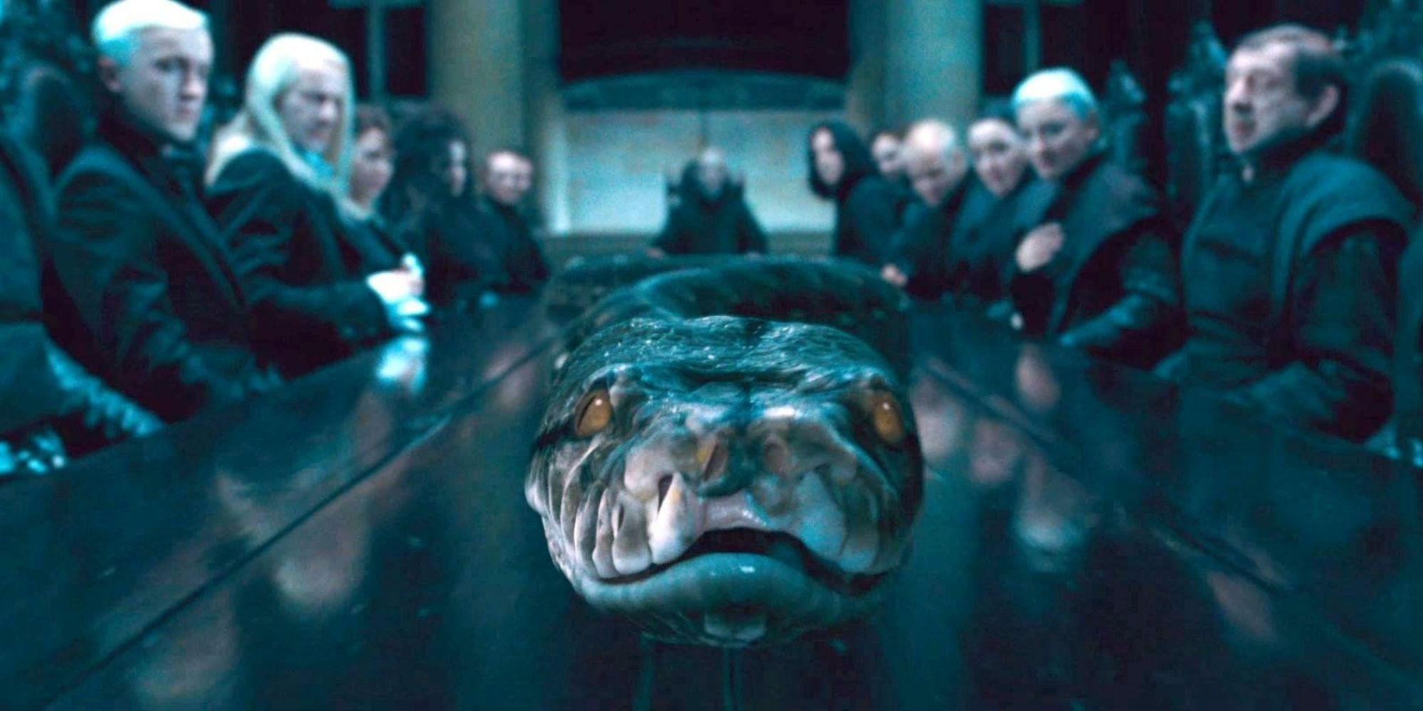 Nagini the Snake Before Killing Charity Burbage in Front of the Death Eaters in Harry Potter and the Deathly Hallows: Part 1