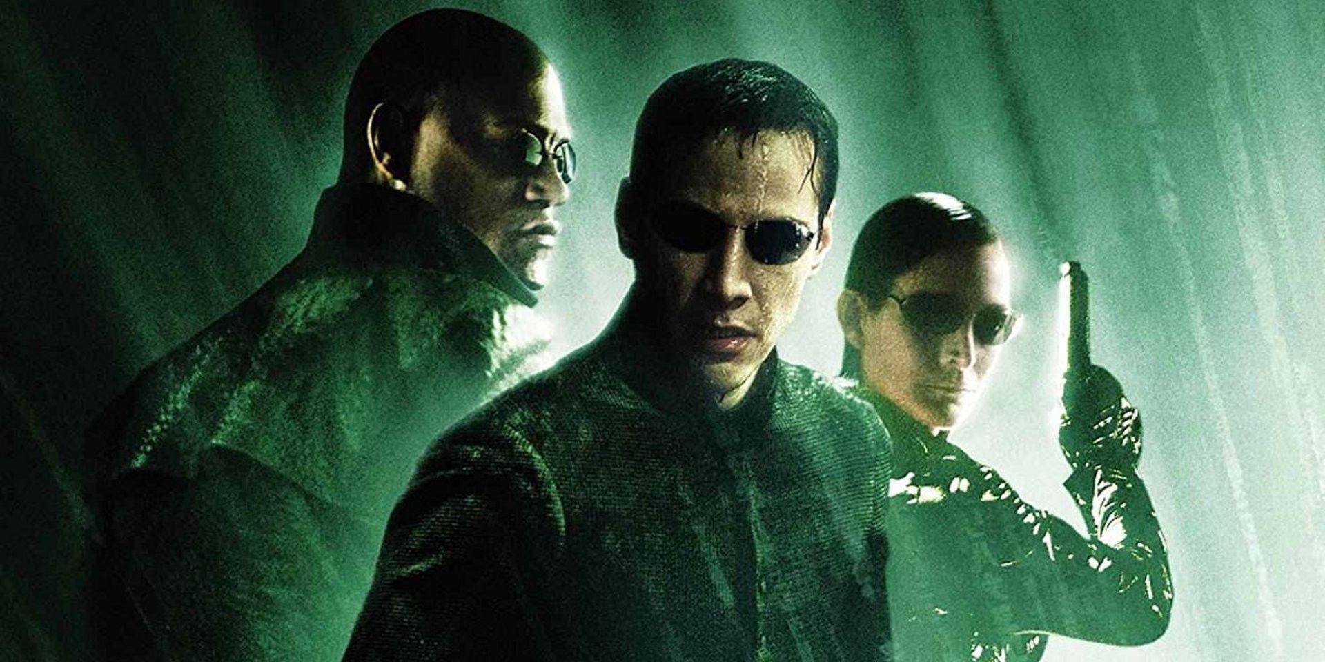 Neo, Trinity, and Morpheus in the Matrix poster
