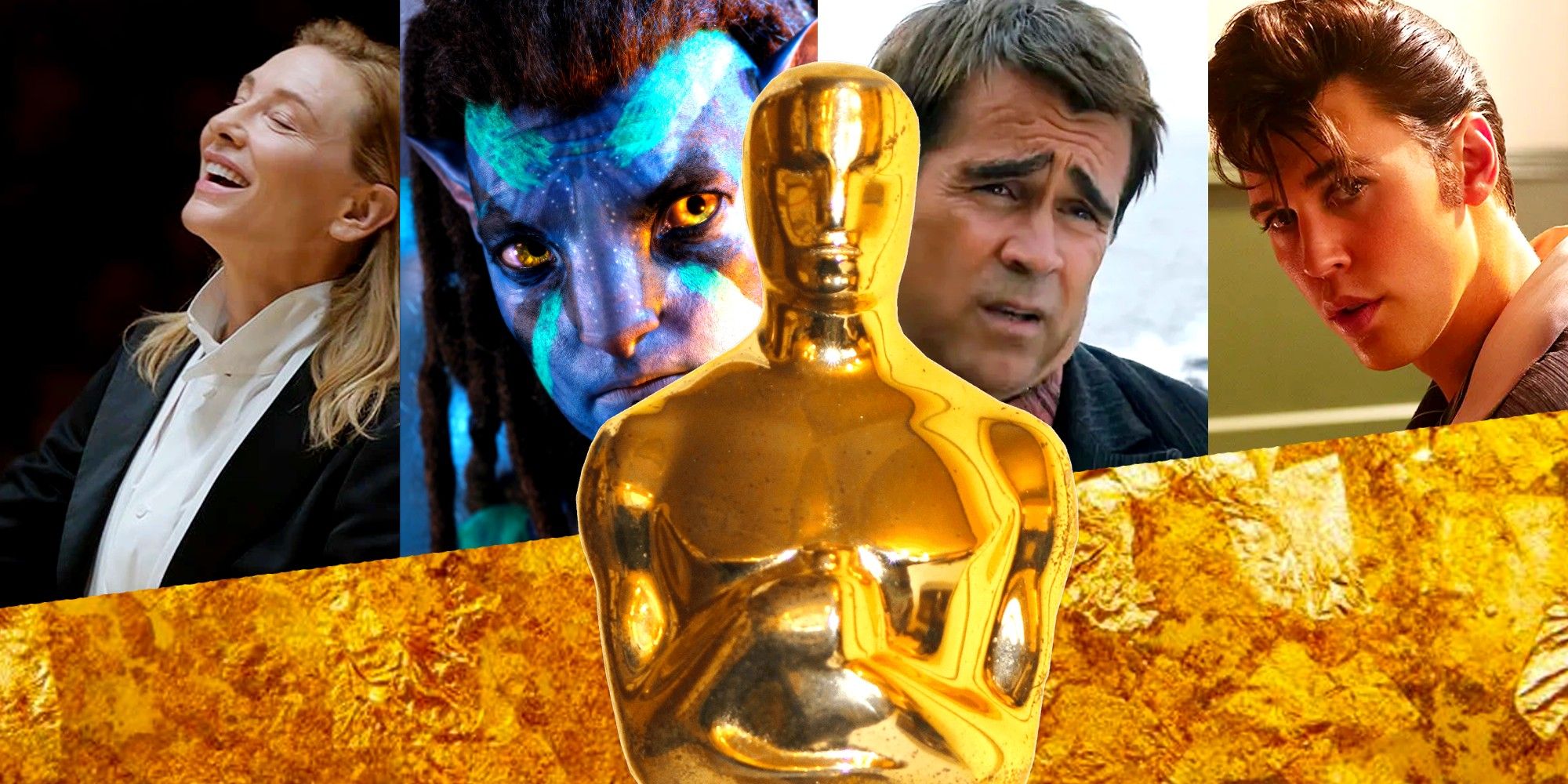 The Oscars 2023 Best Films nominees and Oscar statue