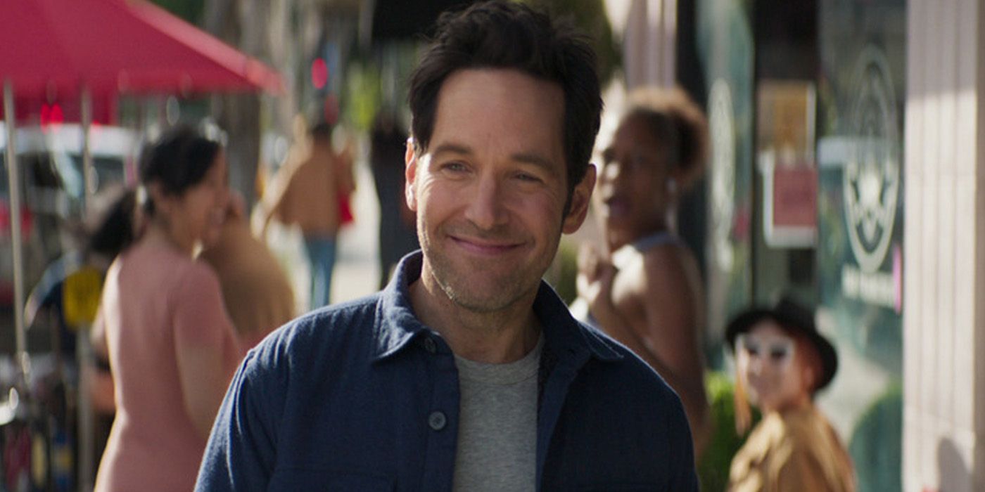 paul rudd as scott lang walking through san francisco in ant-man and the wasp quantumania