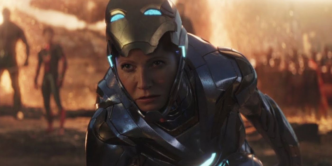 Pepper Potts (Gwyneth Paltrow) comes to the rescue in armor in Avengers: Endgame