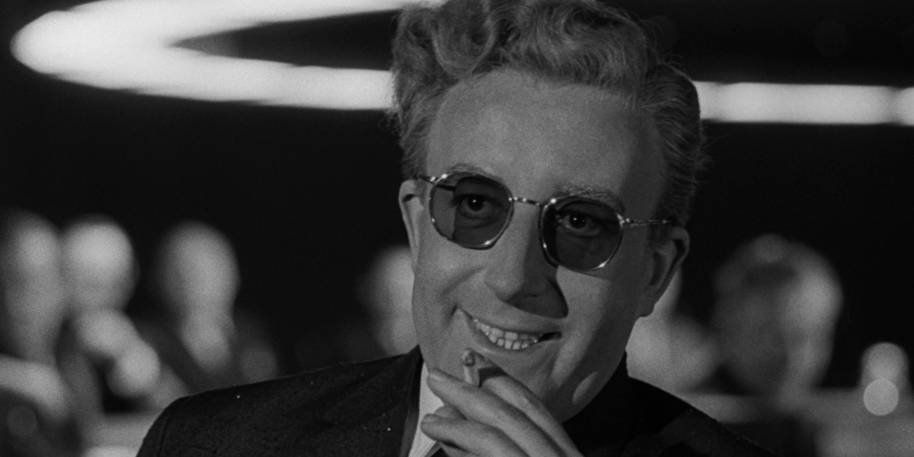 Peter Sellers smoking a cigarette in Dr Strangelove