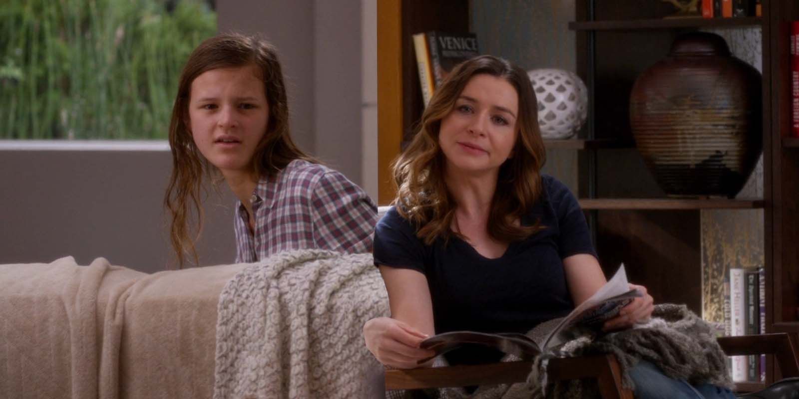 Peyton Kennedy as Betty Nelson  and Caterina Scorsone as Amelia Shepherd in Grey&rsquo;s Anatomy season 14