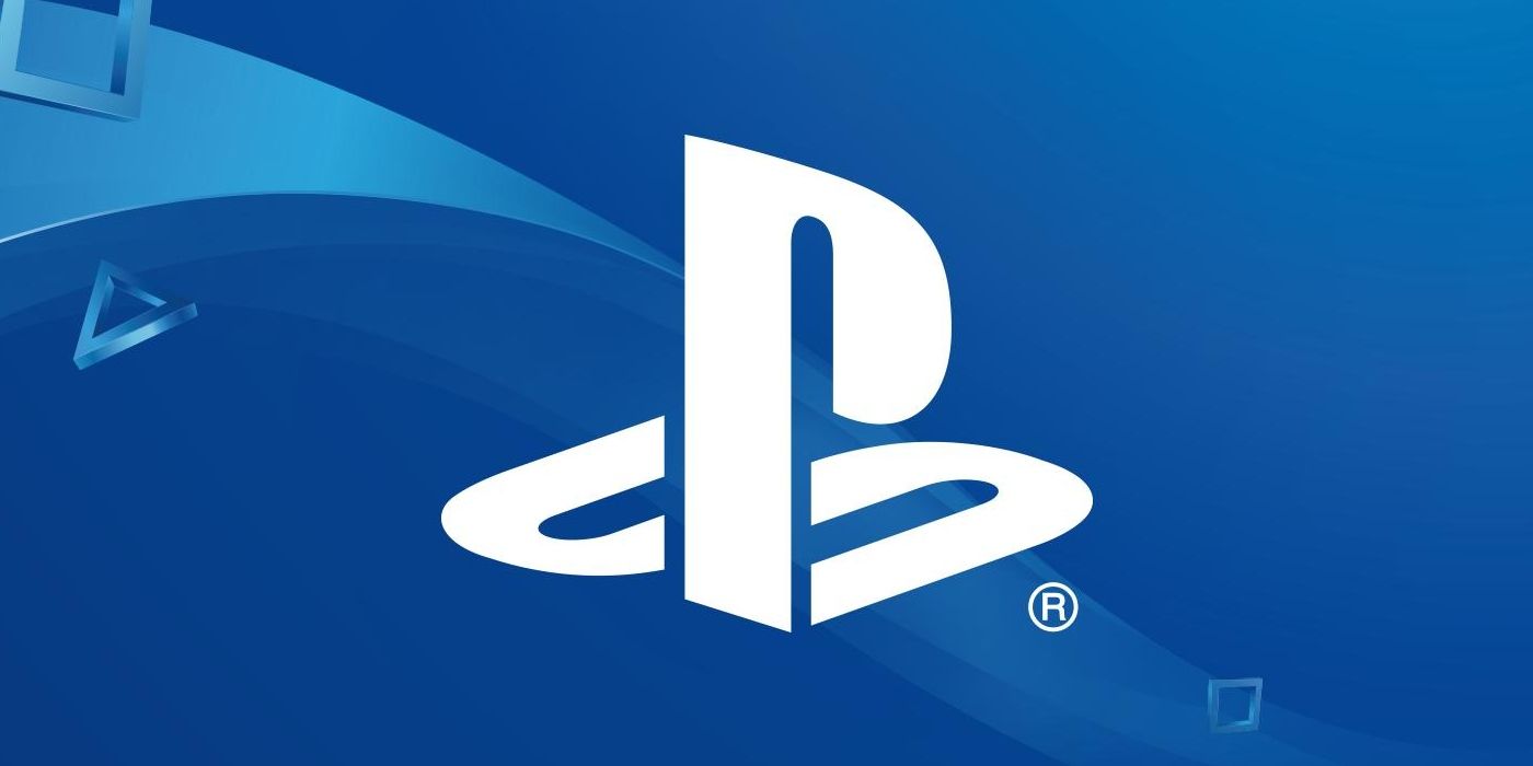 PlayStation's logo with a blue background and a few PlayStation symbols around it.