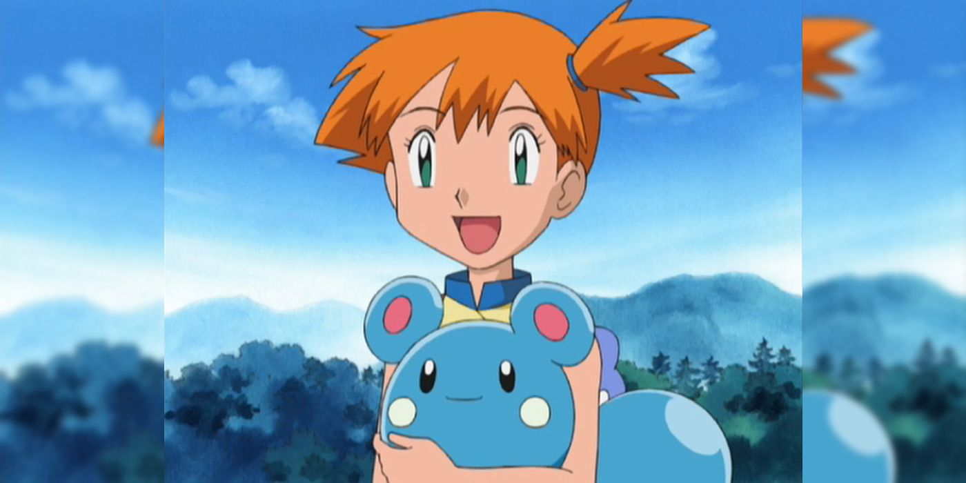 Misty holding her Azurill in the Pokemon anime.