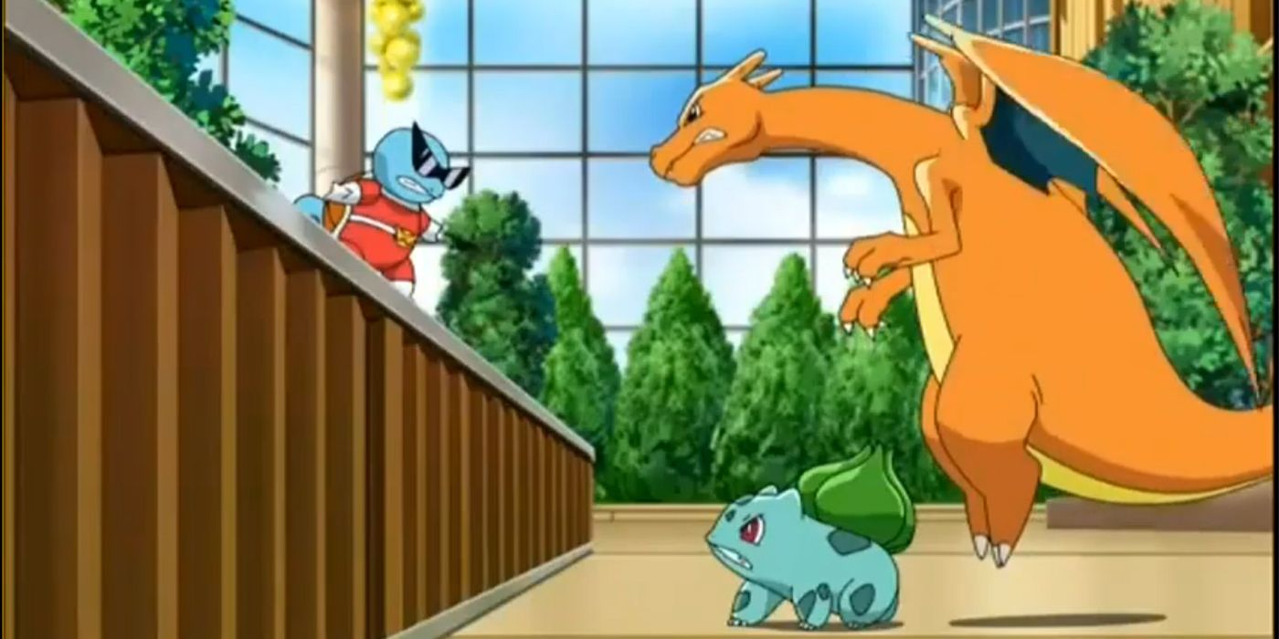 Pokemon: Squirtle, Bulbasaur, and Charizard have a misunderstanding.