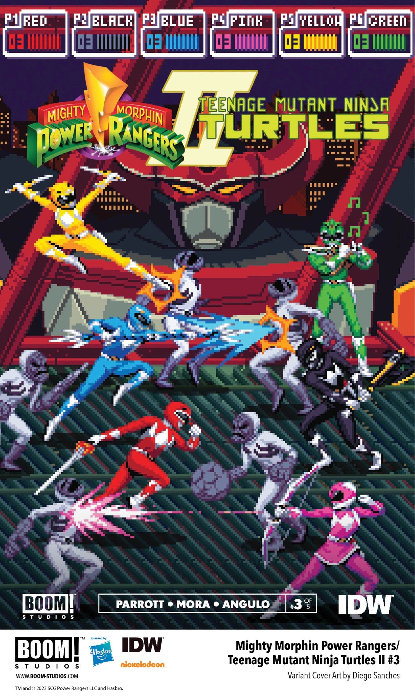 Power Rangers TMNT arcade cover by Diego Sanches