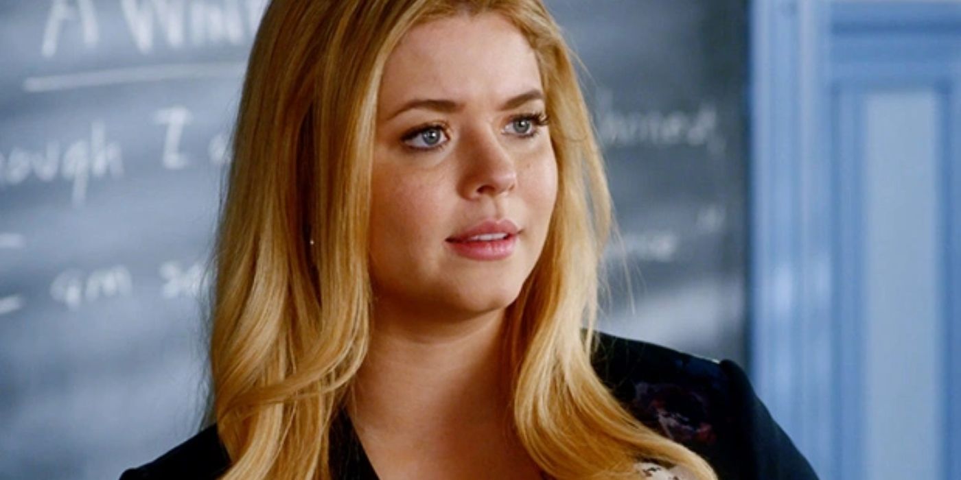 Alison DiLaurentis looking serious on Pretty Little Liars
