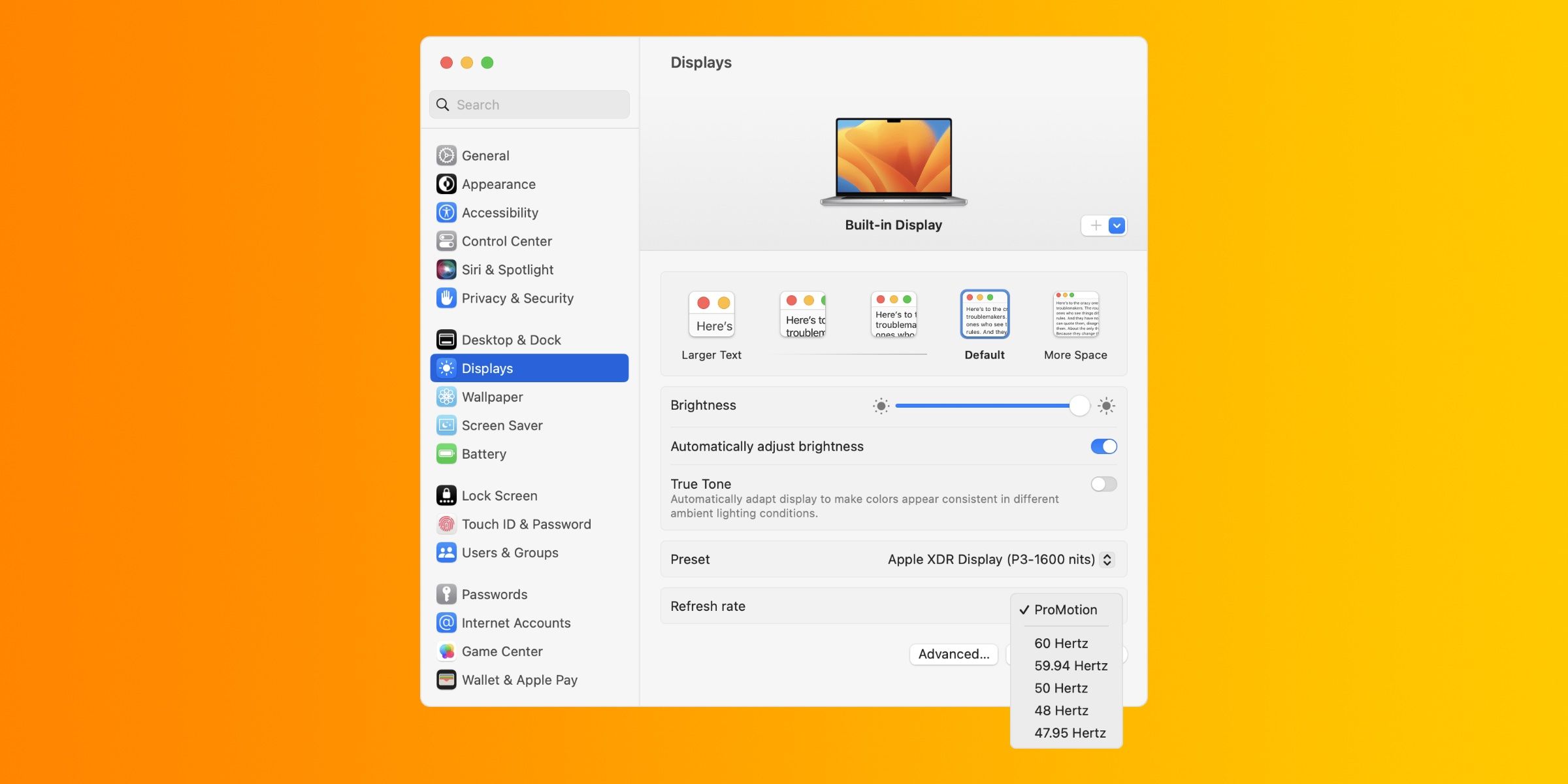 How To Change Your MacBook Pro Display’s Refresh Rate