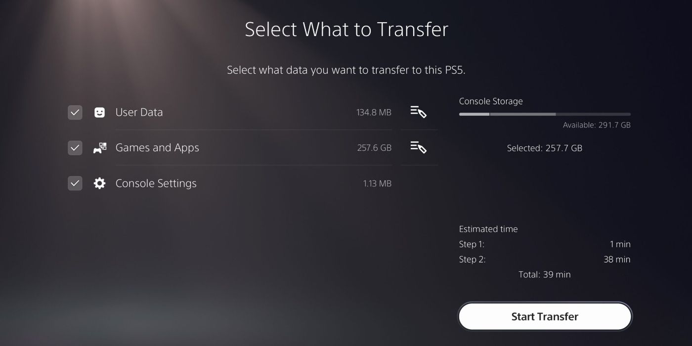 Uma imagem do PS5 transferindo dados do PS4 através do PlayStation Blog.
