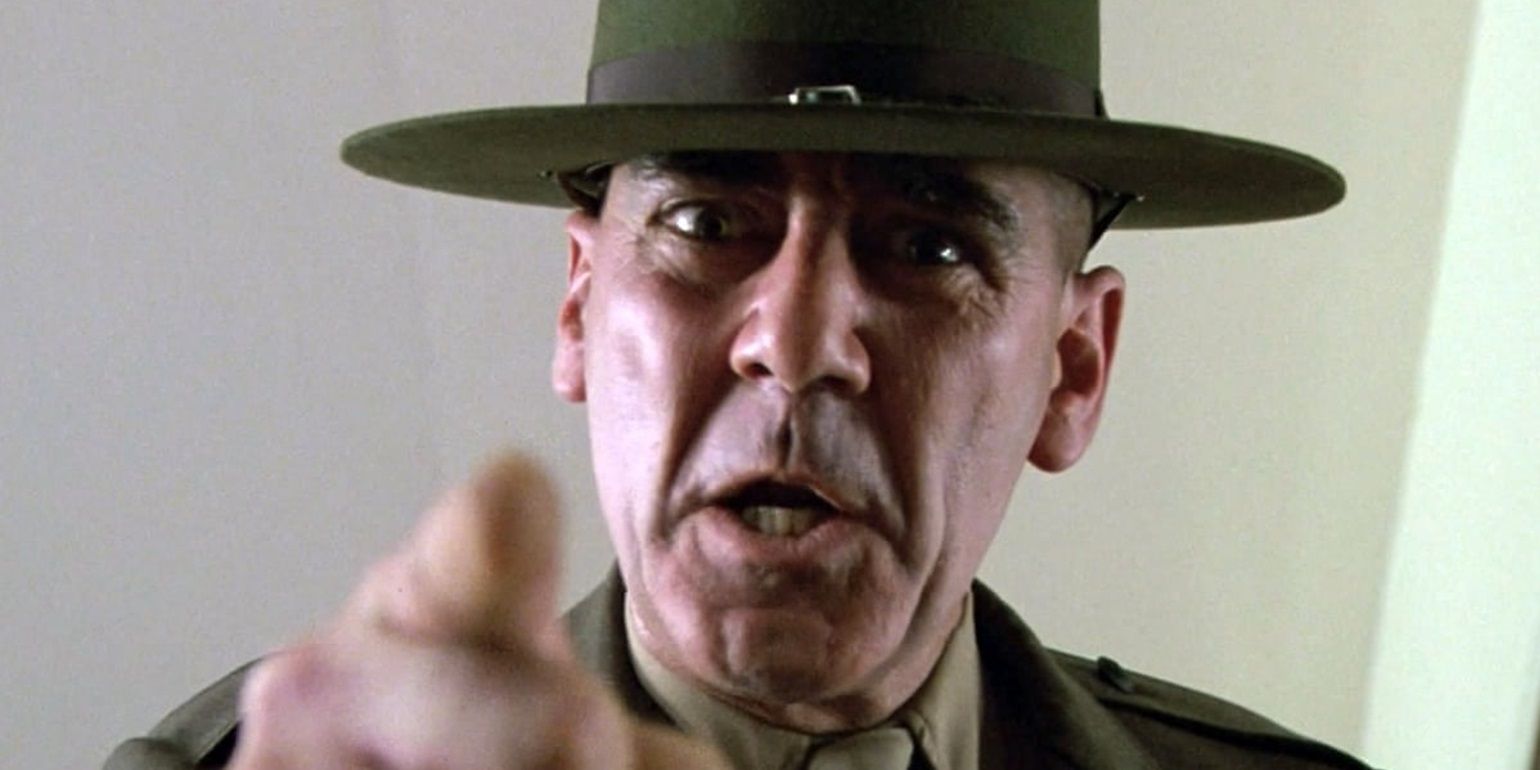 R Lee Ermey pointing and yelling in Full Metal Jacket