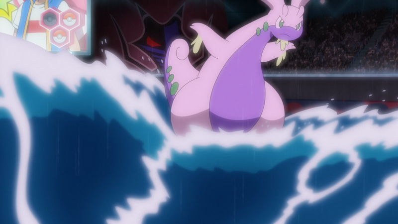 O Goodra de Raihan usa Surf no anime Pokémon.