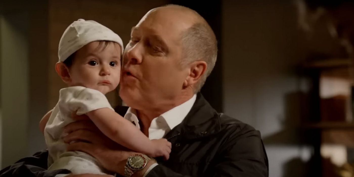 Reddington kisses a baby in The Blacklist