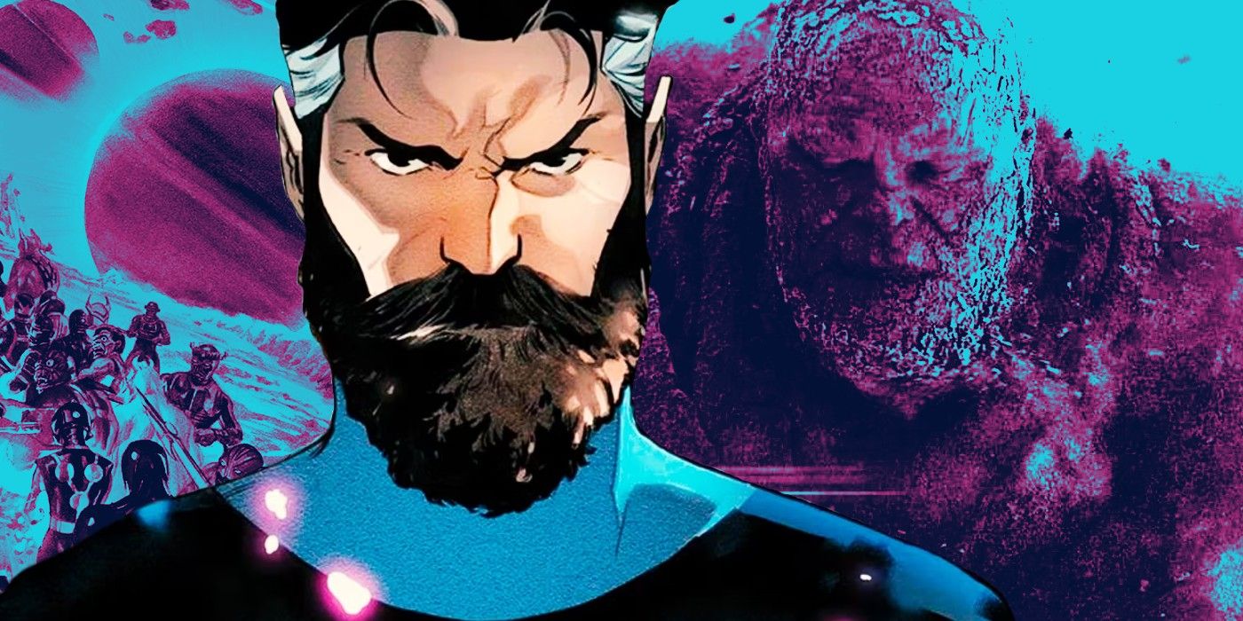 Arte cómico: Reed Richards antes de Thanos MCU.