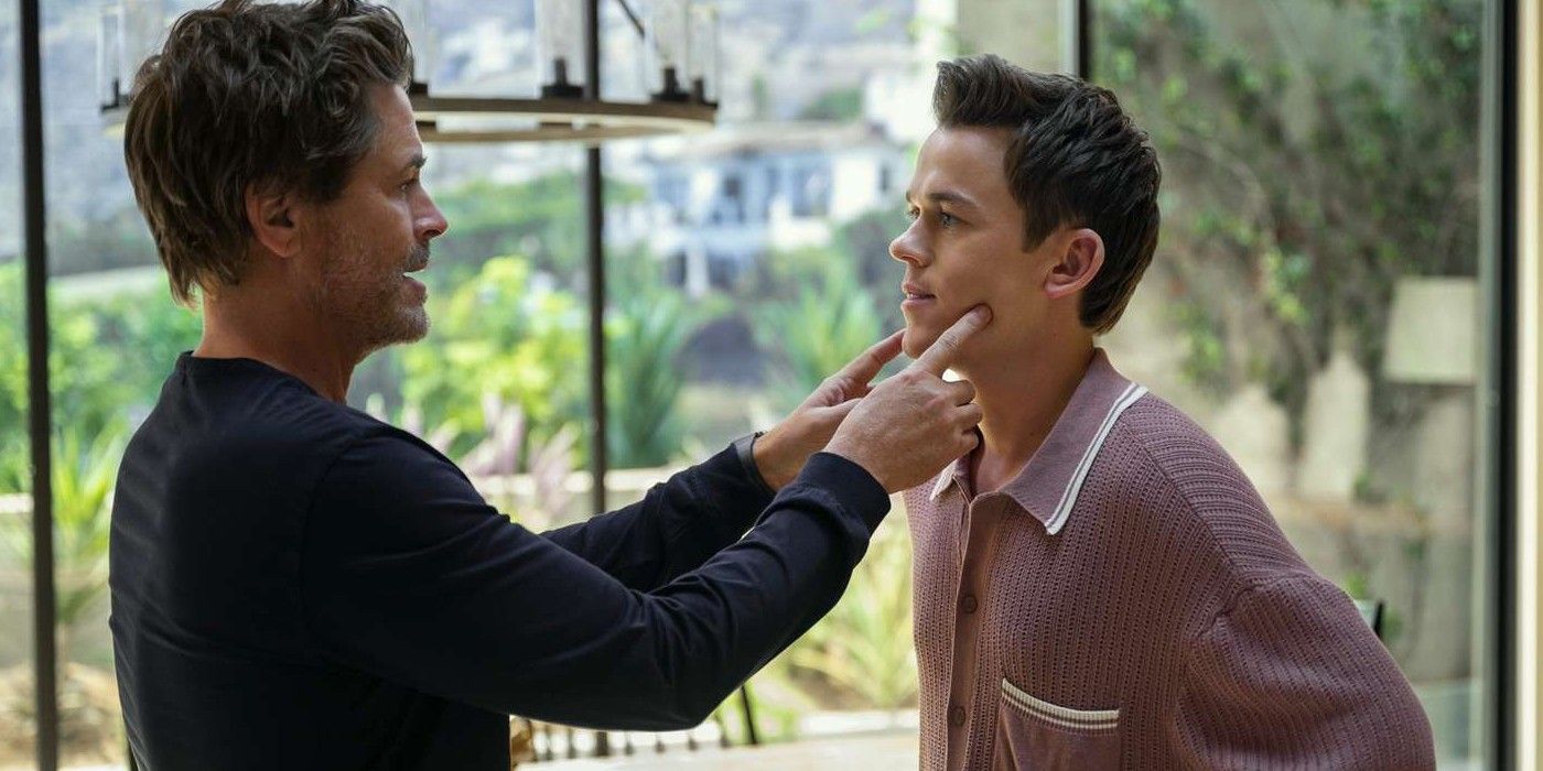 Rob Lowe touching his son's face in Unstable