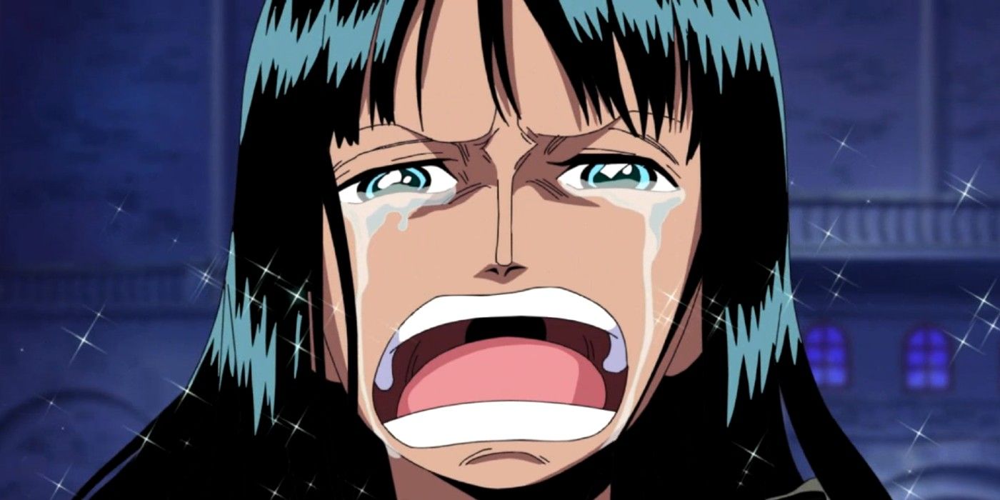 Robin crying in One Piece