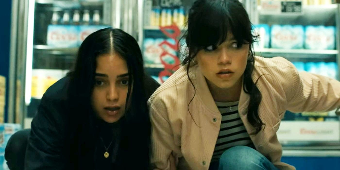 Melissa Barerra's Sam and Jenna Ortega's Tara hide in a bodega in Scream 6