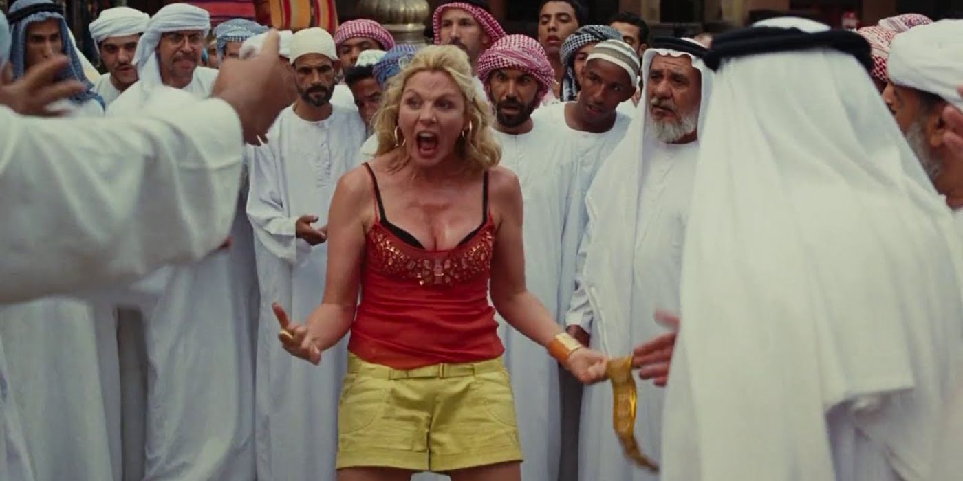 Samantha arguing in the Middle East on SATC