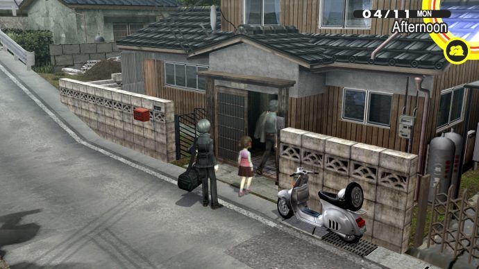 Scooter Parked outside Dojima&rsquo;s Residence in Persona 4 Golden