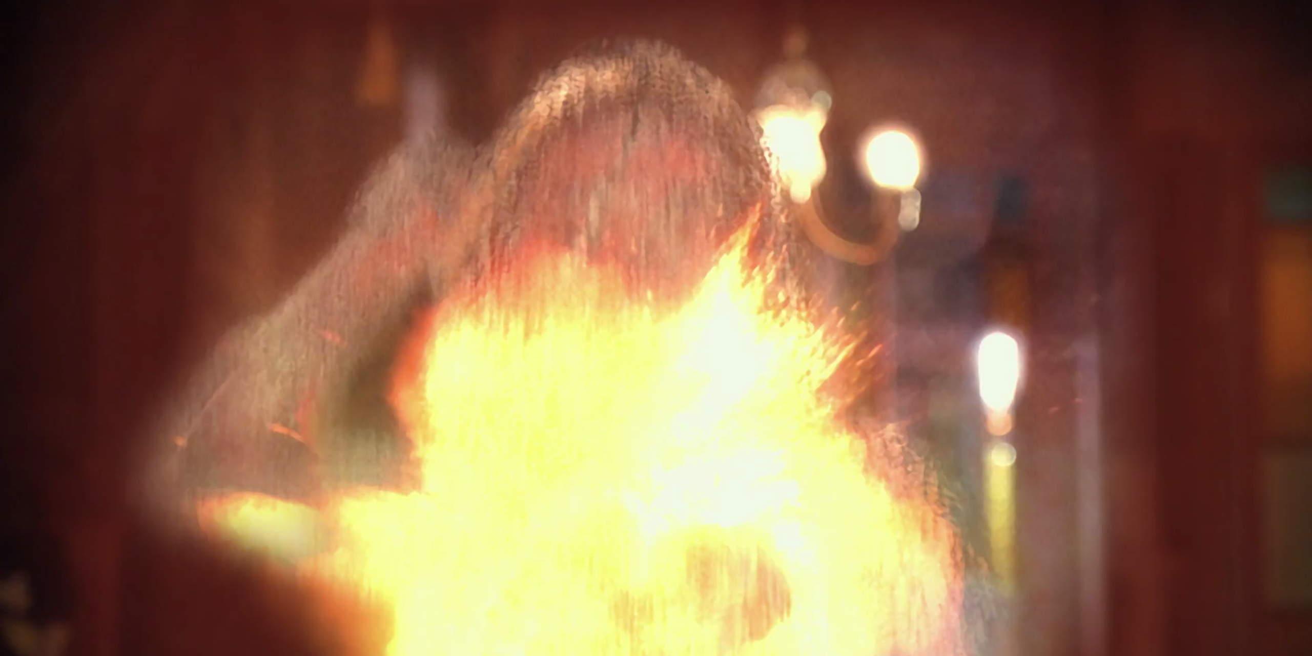 Paige exploding after being hit by a demon on Charmed