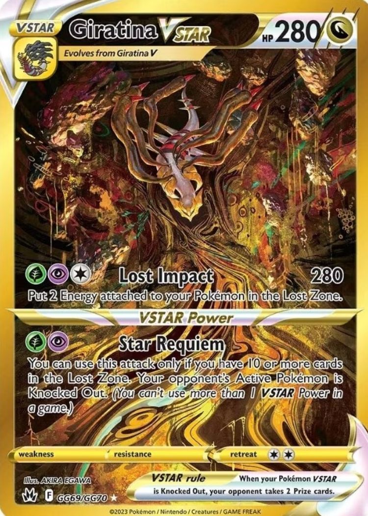 Giratina VSTAR (Segredo) do Pokémon Estampas Ilustradas: Crown Zenith.