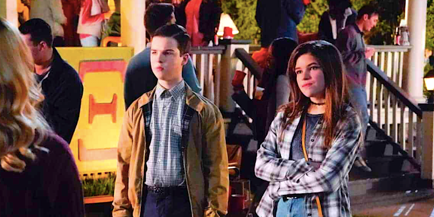 Sheldon and Missy at a frat party in Young Sheldon