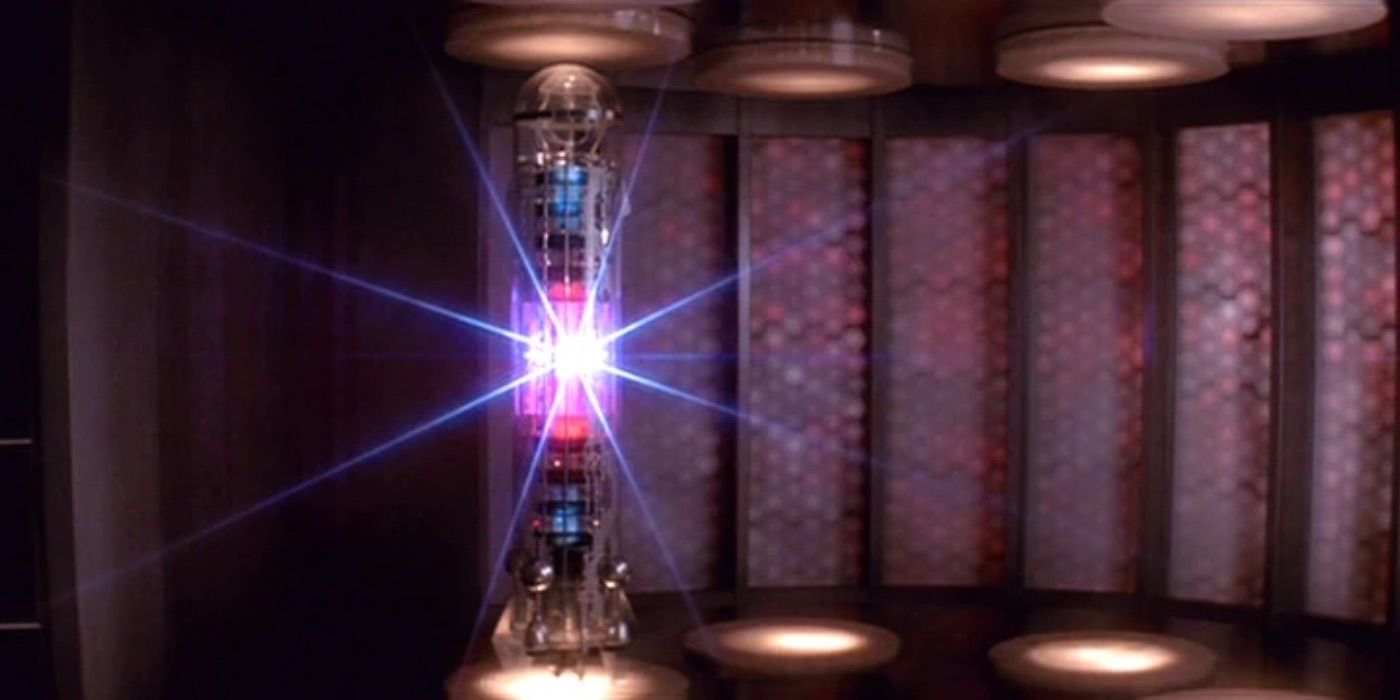 The Genesis device is beamed off the ship in Star Trek II: Wrath of Khan