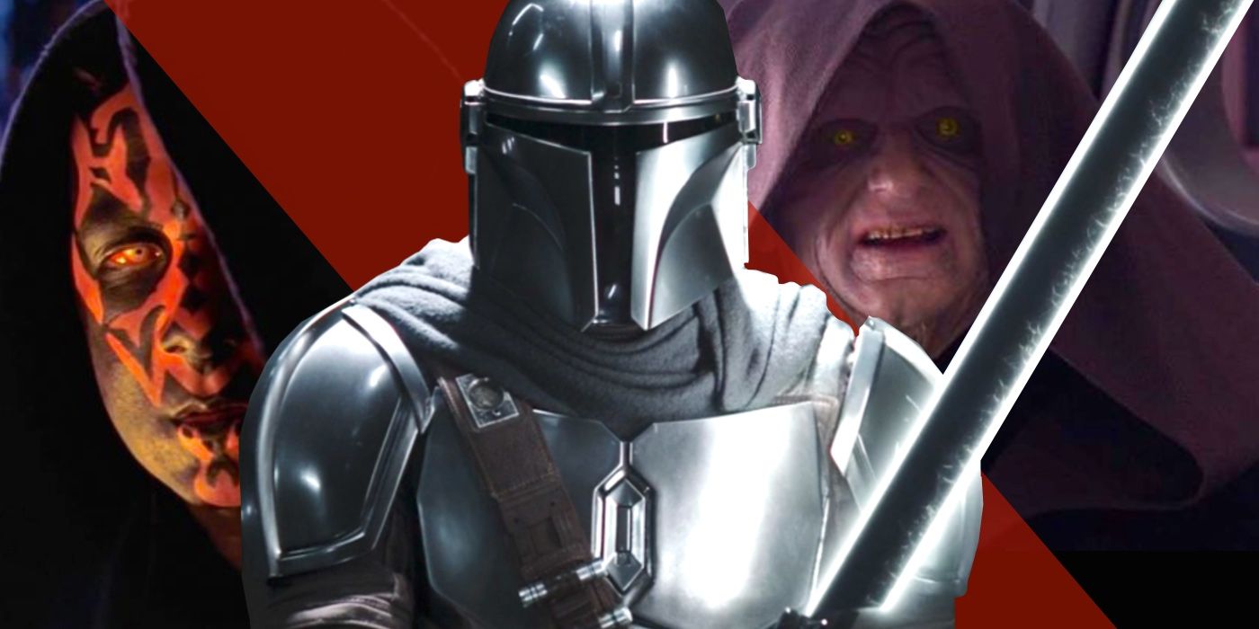 The Mandalorian Darksaber, Darth Maul and Emperor Palpatine in Star Wars