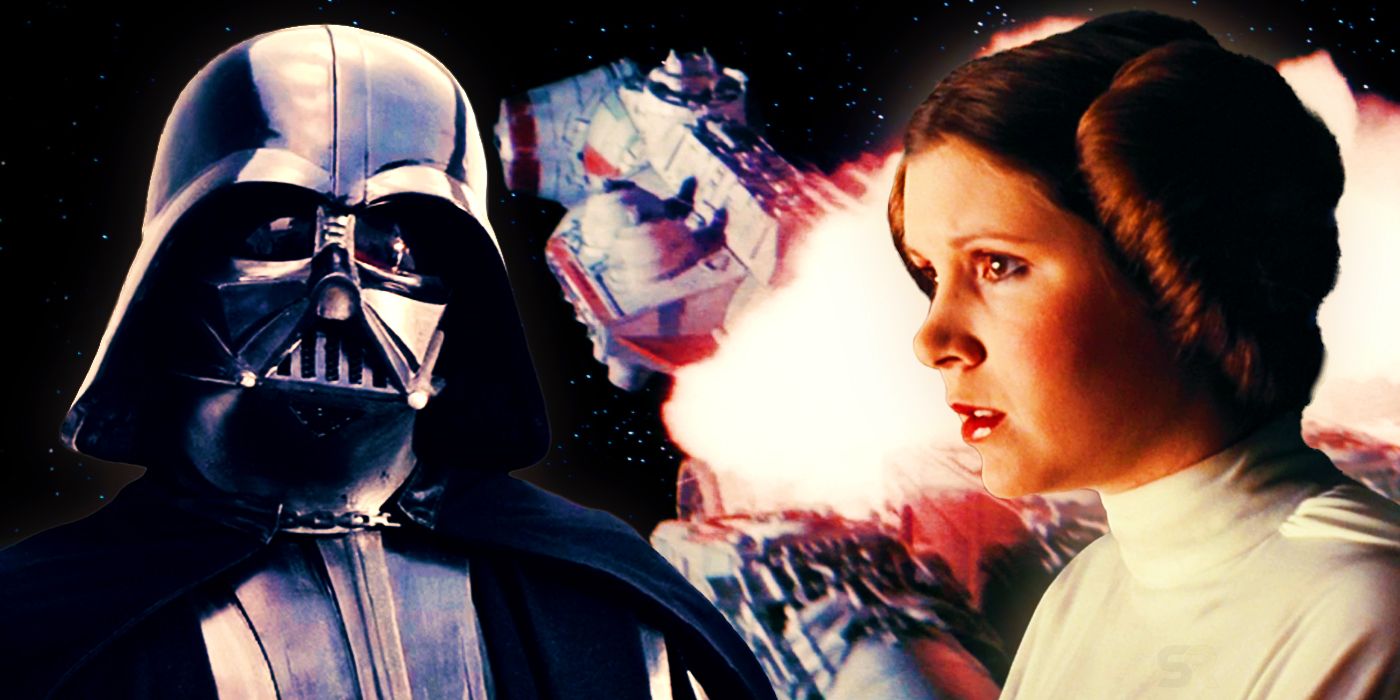 Leia, Darth Vader, and the Tantive IV.