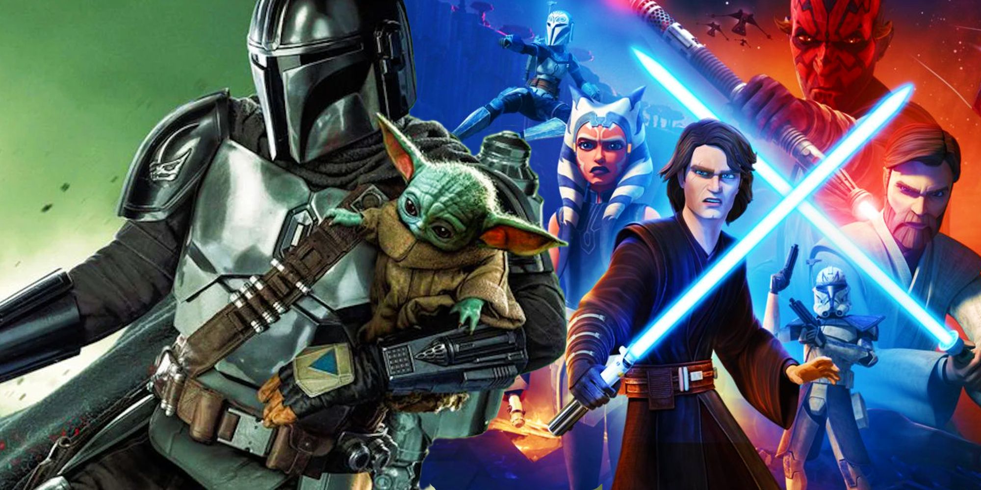 The official posters for Star Wars The Clone Wars season 7 and The Mandalorian season 3.