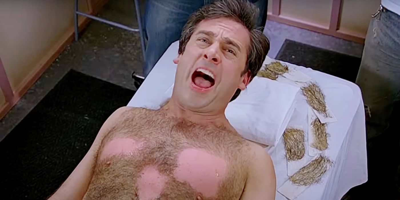 Steve Carell getting his chest waxed in The 40 Year Old Virgin.