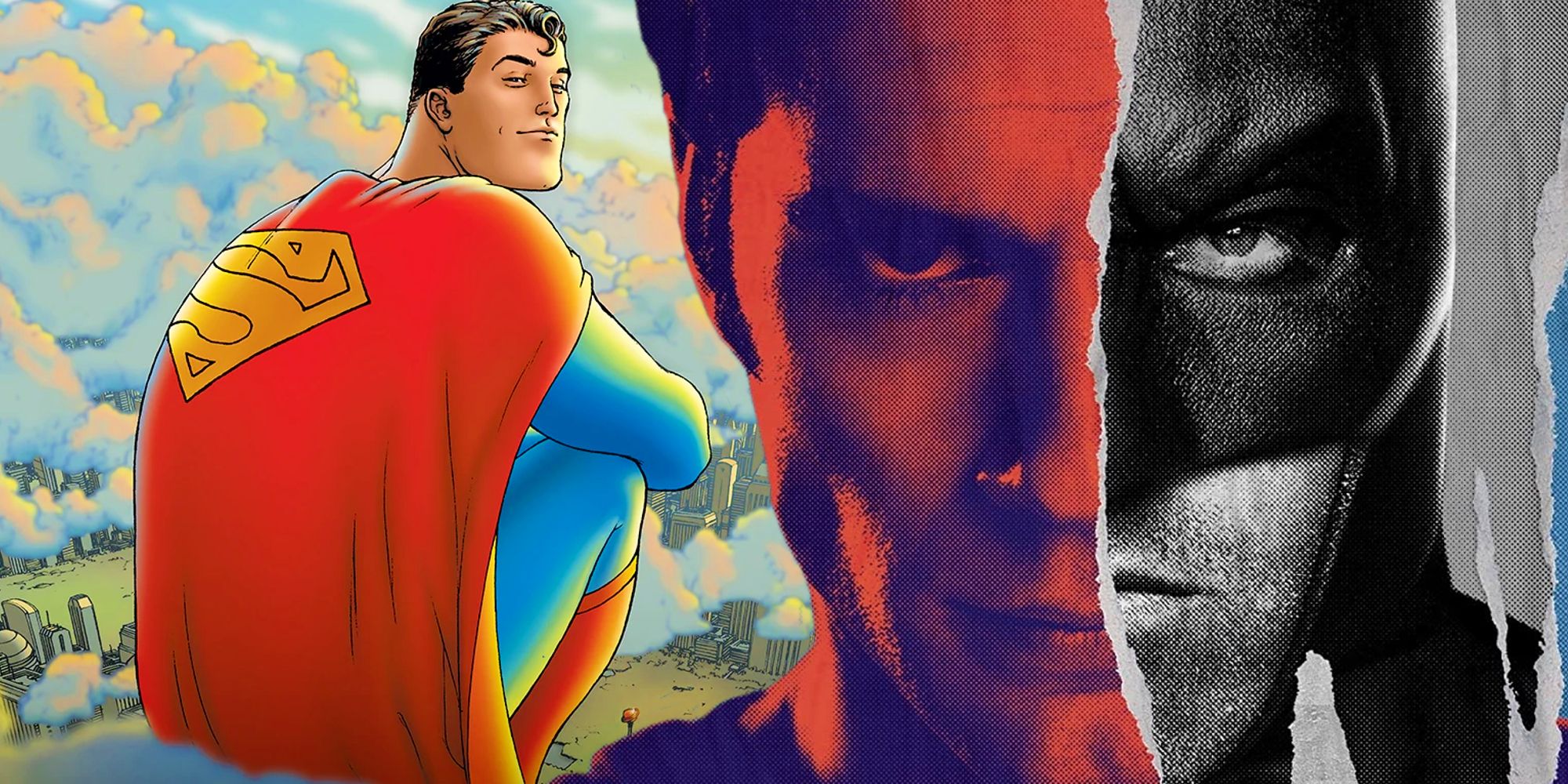 Superman Legacy's official DCU artwork next to the Ultimate Edition poster for Batman Vs Superman