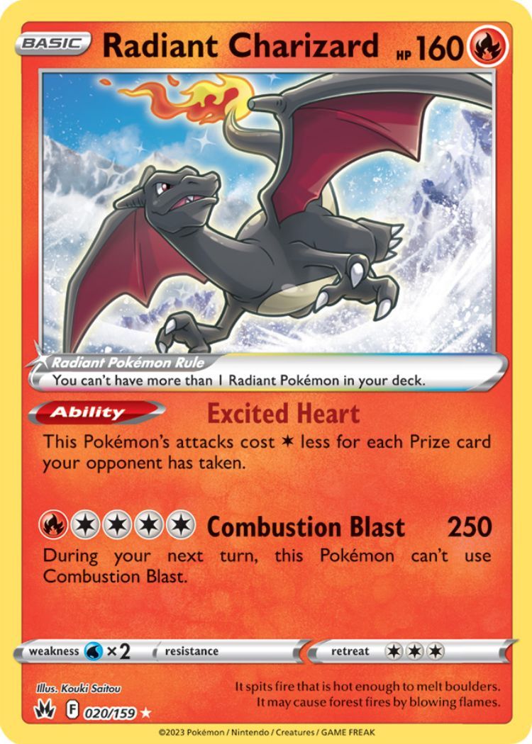 Radiant Charizard do Pokémon Estampas Ilustradas: Crown Zenith.