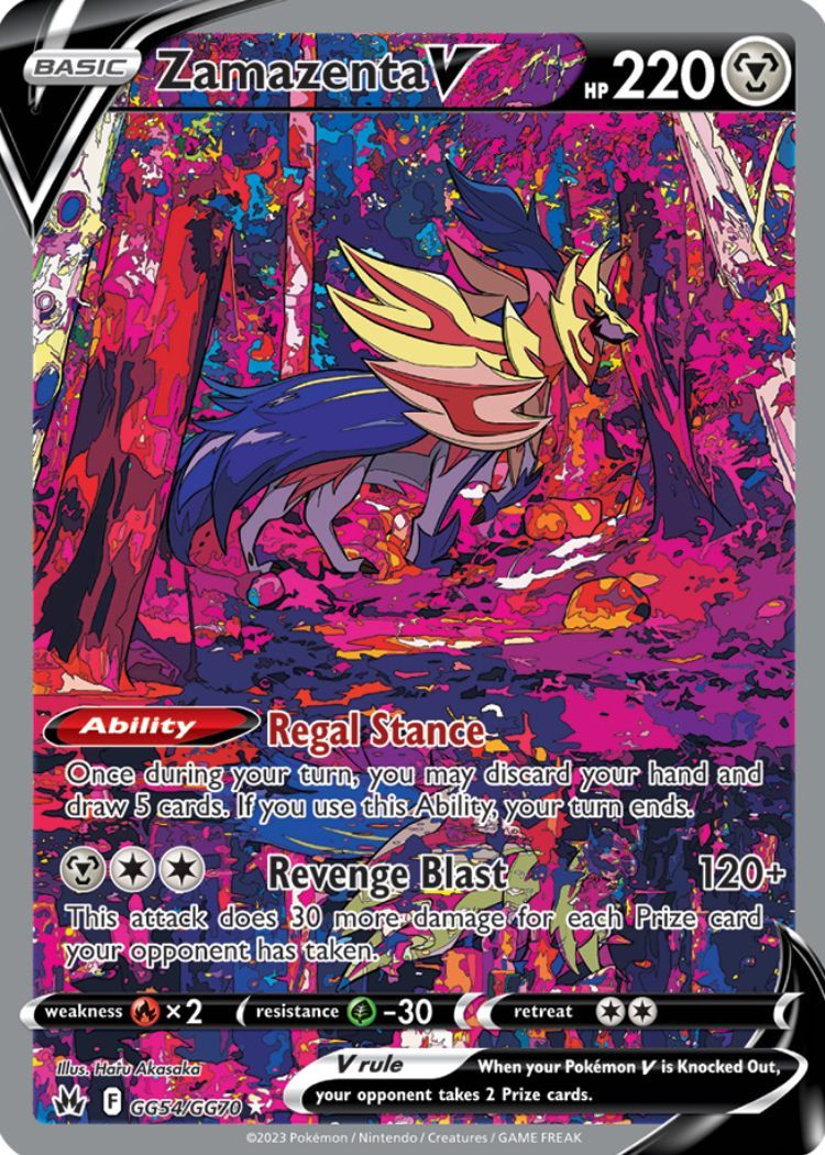 Zamazenta V do Pokémon Estampas Ilustradas: Crown Zenith.