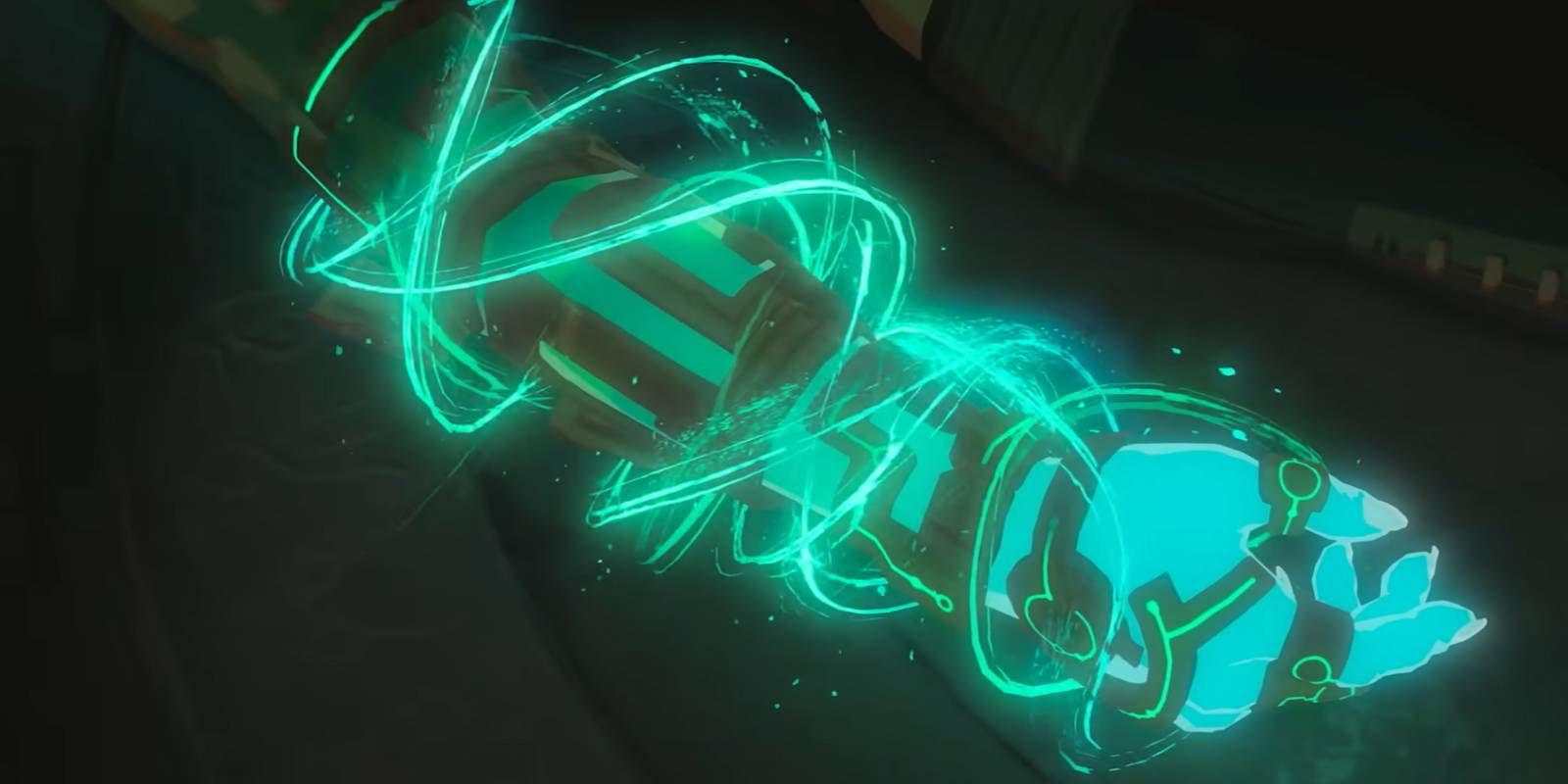 Link's glowing arm in The Legend of Zelda: Tears of the Kingdom