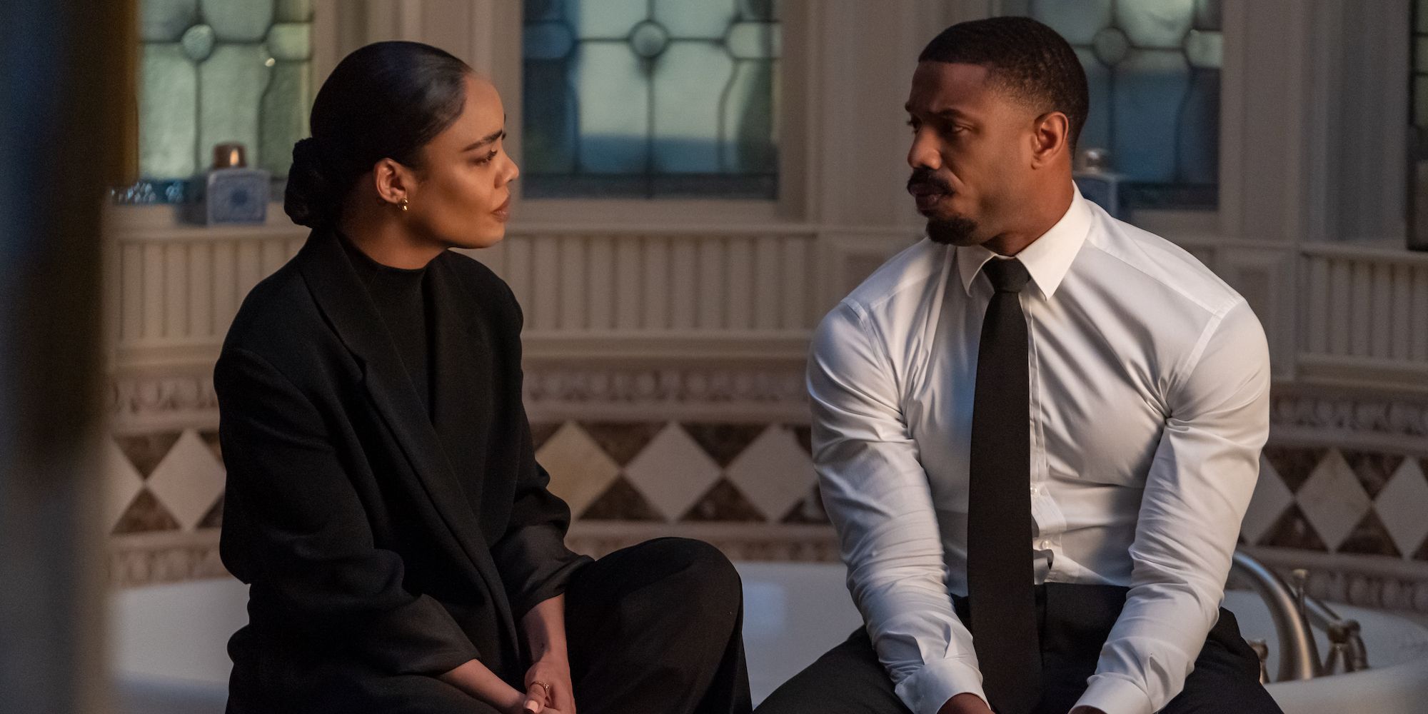 Tessa Thompson and Michael B. Jordan in Creed III