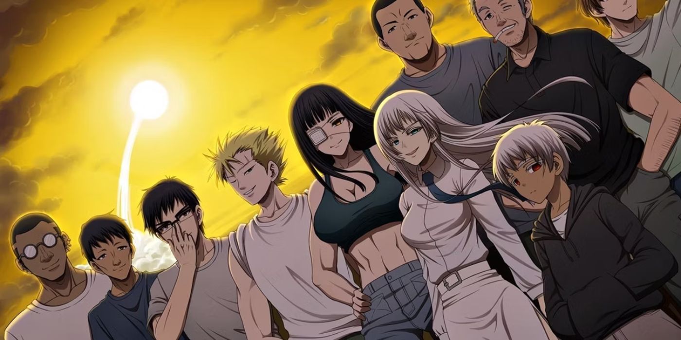 A poster showing the cast of Jormungand anime
