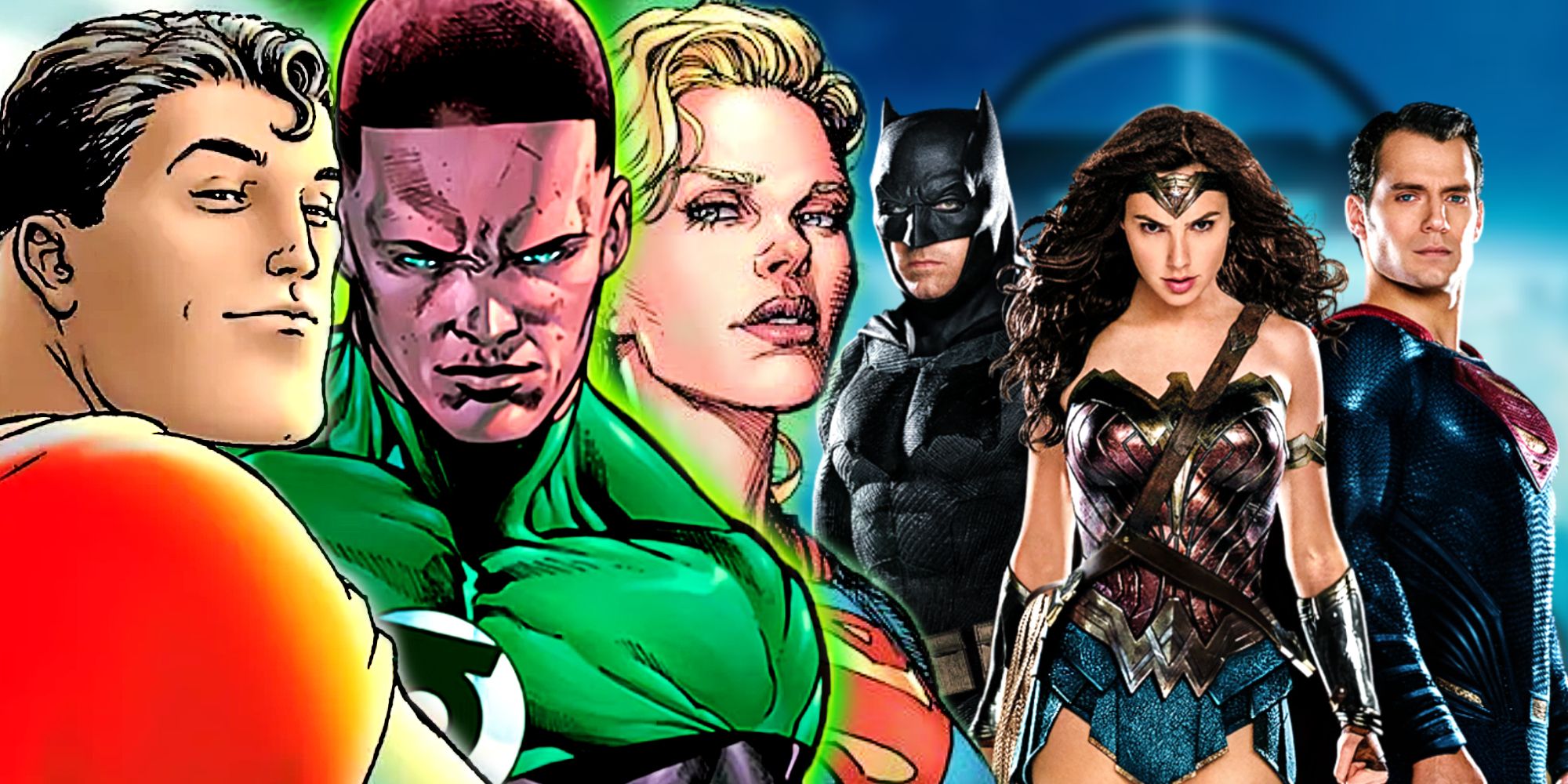 The DCU's Superman, Supergirl, and Green Lantern vs The DCEU's Justice League