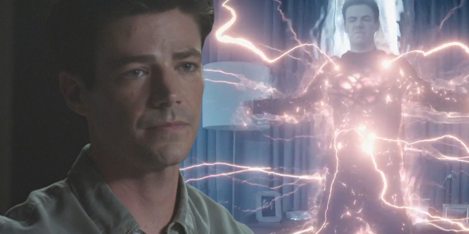 Two images of Barry Allen in The Flash season 9.
