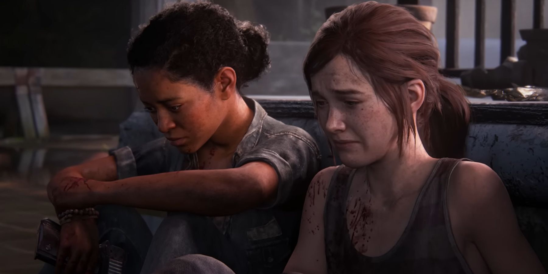 The Last of Us Left Behind DLC Riley sitting with Ellie