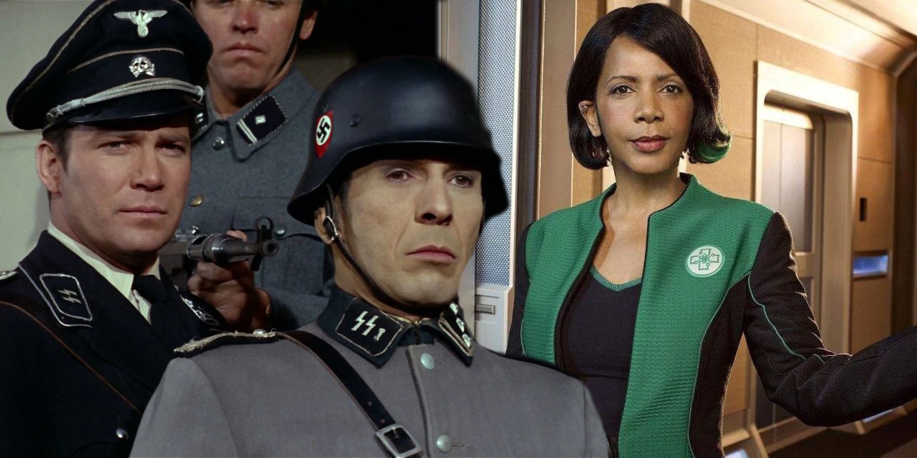 Kirk and Spock disguised as Nazis in Star Trek and Claire Finn in The Orville