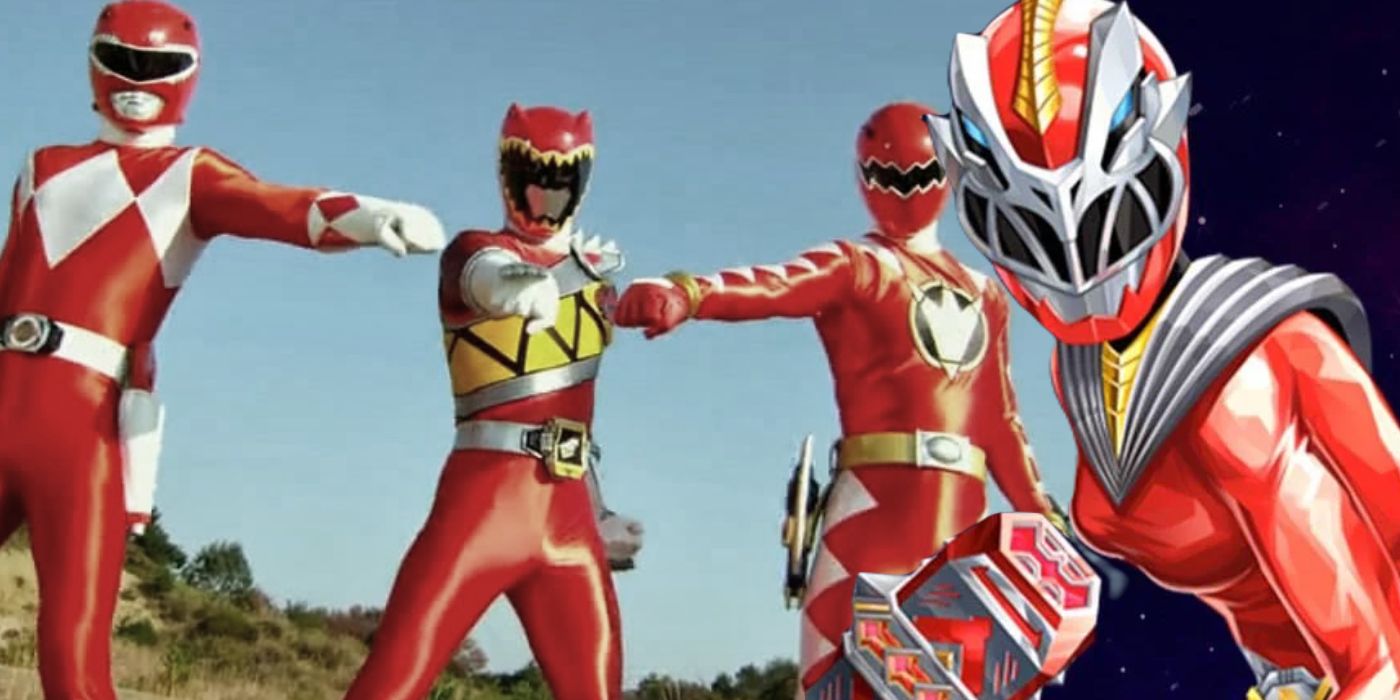 The Red Rangers in Mighty Morphin Power Rangers, Dino Charge, Dino Thunder, and Cosmic Fury