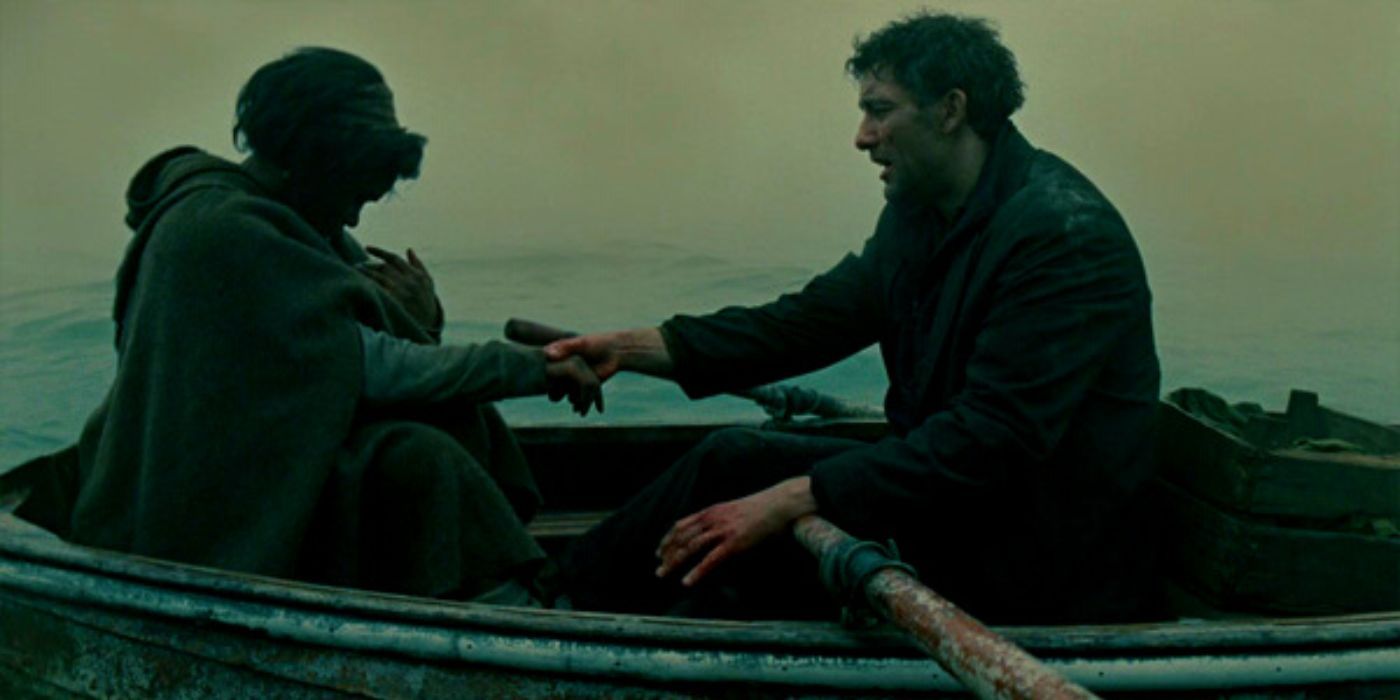 Theo et Kee sur un bateau dans Children of Men
