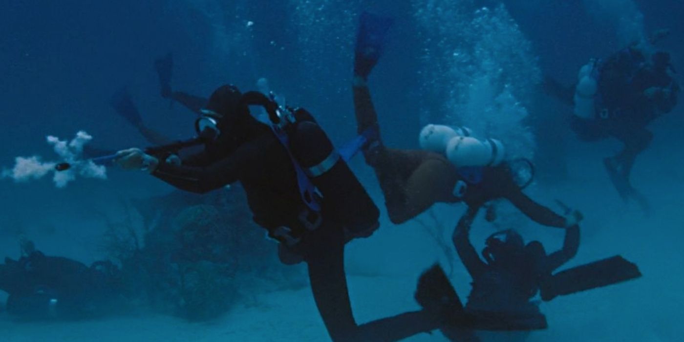 An underwater action scene in Thunderball.