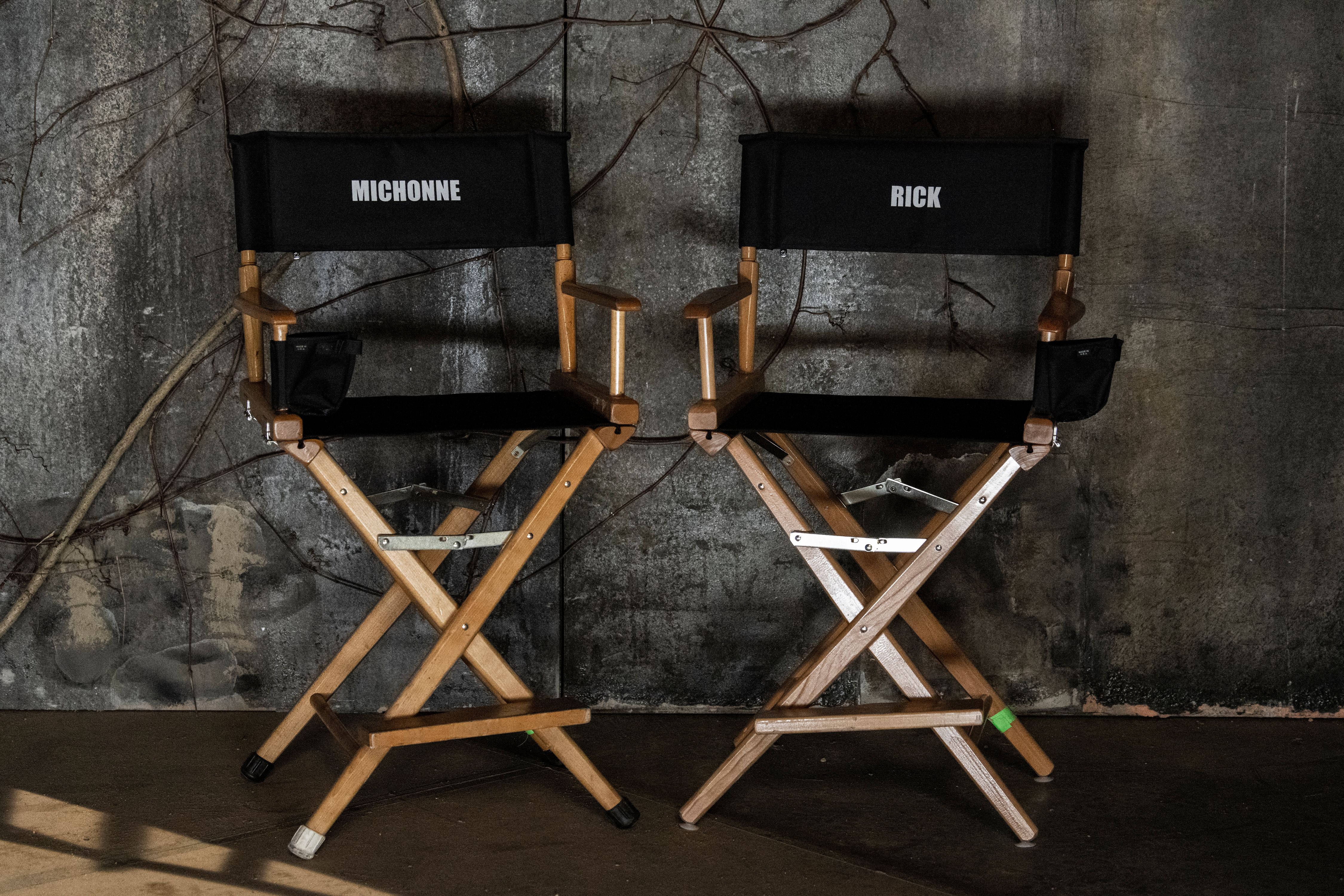 Rick and Michonne's chairs in The Walking Dead on set